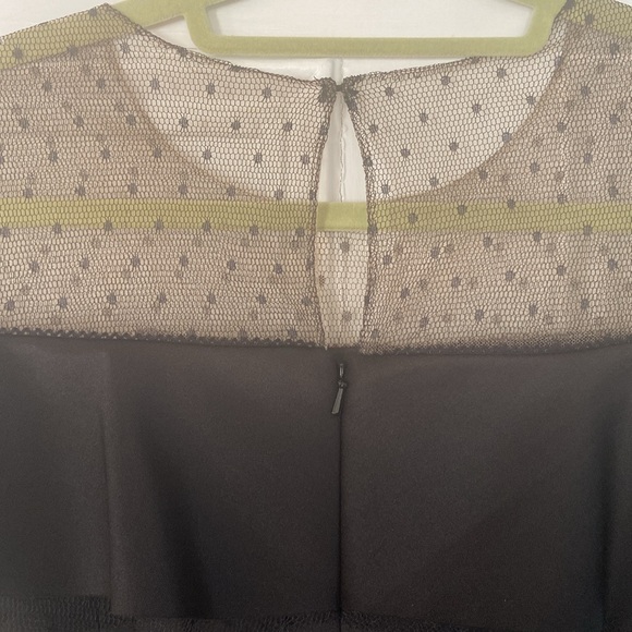 NWT Marchesa Notte Little Black Dress with Polkadot Mesh Detail - Picture 4 of 10